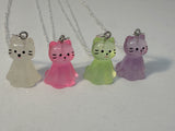 Halloween Glow In The Dark Cat Pendant Necklaces