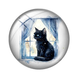 12mm Black Cat Glass Cabochons