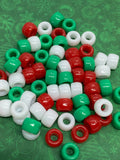 Christmas Pony Beads 6mm x 9mm
