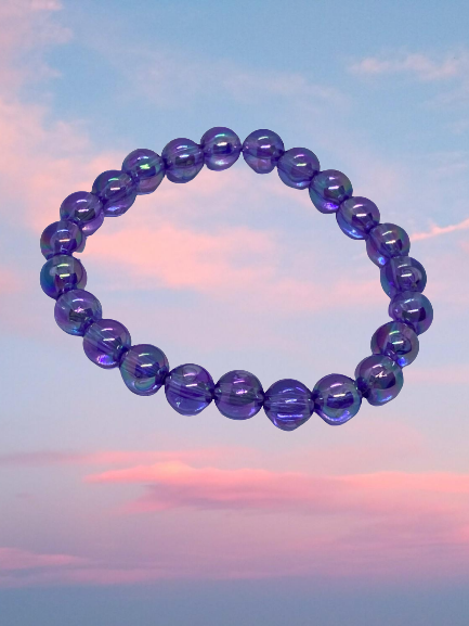 Handmade Deep Lilac Beaded Bracelet