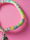 Polymer Clay Heishi Bead Stretchy Bracelet FREE UK POSTAGE