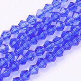 Premium Blue Crystal Bicone Bead Strand – 4mm  | Jewellery Making