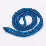 Marine Blue Frosted 6mm Glass Beads