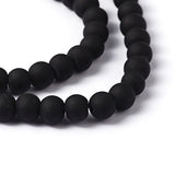 Black Frosted 6mm Beads