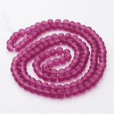 Rose Pink Pink Frosted 6mm Glass Beads
