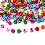 Quality Acrylic Mixed Colour Alphabet Letter Beads 7mm