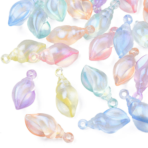 Transparent Pastel Acrylic Conch Shell Pendants