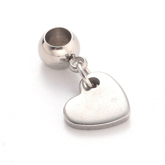 Stainless Steel European Style Bracelet Heart Charms