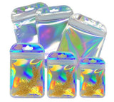 Silver or Pink Resealable Holographic Zip Lock Bags