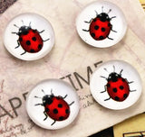 ladybird cabochons, ladybug, 12mm cabochons,