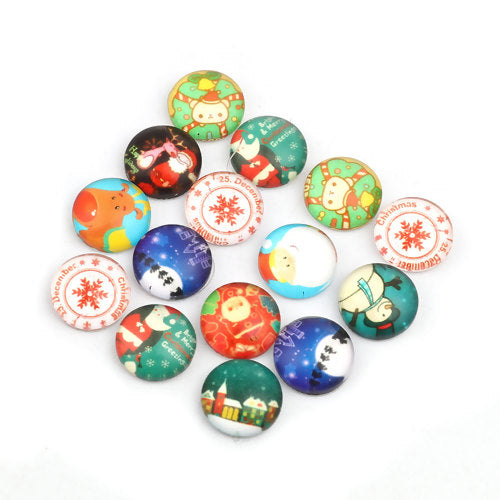 10mm christmas glass cabochons