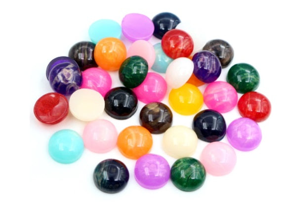 12mm resin mixed colour cabochons