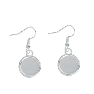12mm Cabochon Earrings, in Silver or Gold Plate
