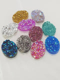 18mm Oval Druzy Cabochon Flatback