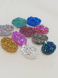 18mm Oval Druzy Cabochon Flatback