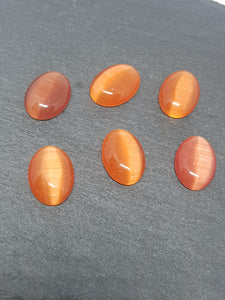 Oval Glass Cats Eye Cabochons 10mm x 18mm