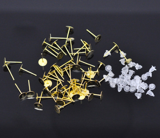 6mm gold earring posts
