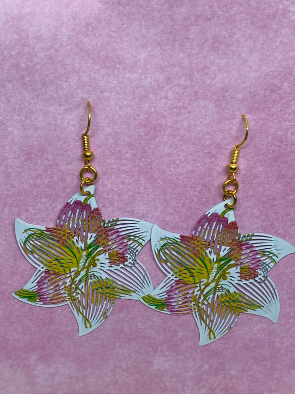 Large Flower Earrings available in Gold or Silver