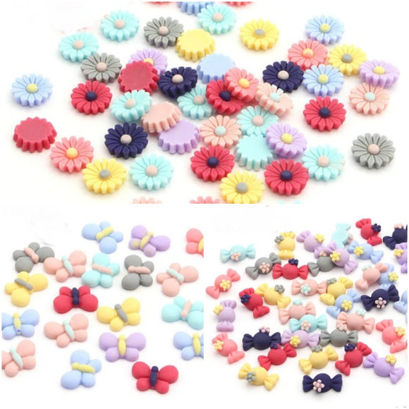 Resin Cabochons - Butterflies, Candy Sweets and Flowers