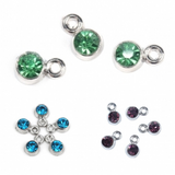 Silver Birthstone Charms, Birthday Charms,
