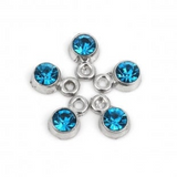 Silver Birthstone Charms, Birthday Charms,