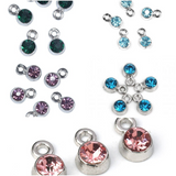 Silver Birthstone Charms, Birthday Charms,