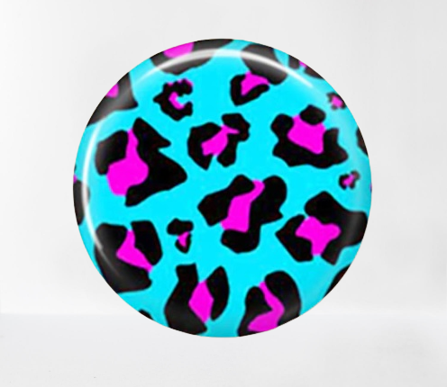 Blue and Pink Glass Leopard Print Cabochons -10mm and 12mm