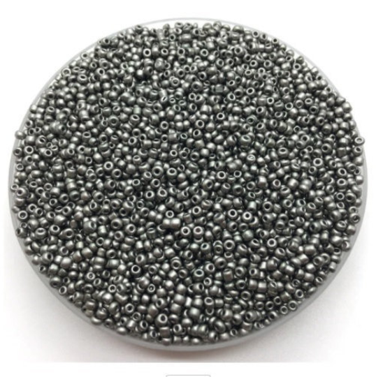 Silver Grey Glass Seed Beads, 2mm