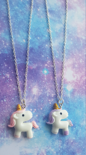 Unicorn Necklaces in Pink, Purple, Blue or Green.
