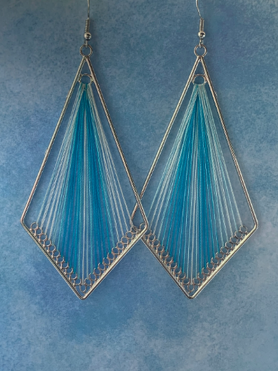 Handmade Silver Plated Peruvian Thread Earrings
