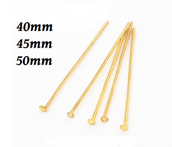 Gold Flat Head Pins