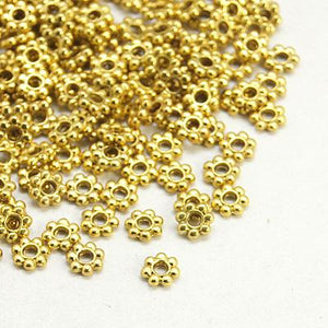 Gold Daisy Beads, 5mm 