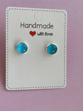 Small Pastel Earring Studs 8mm - FREE POSTAGE