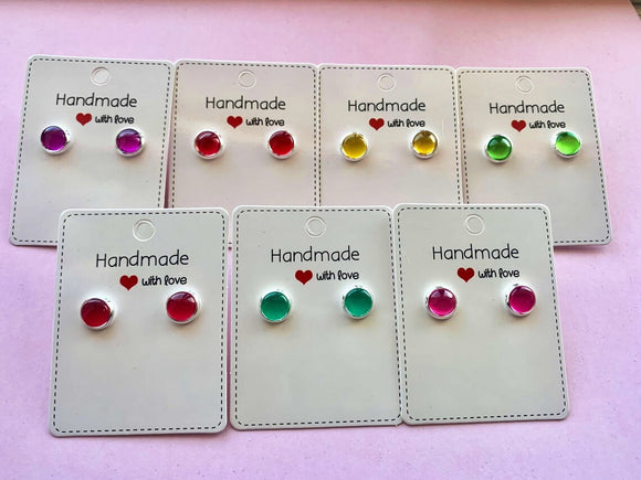 Small Colourful Earring Studs 8mm