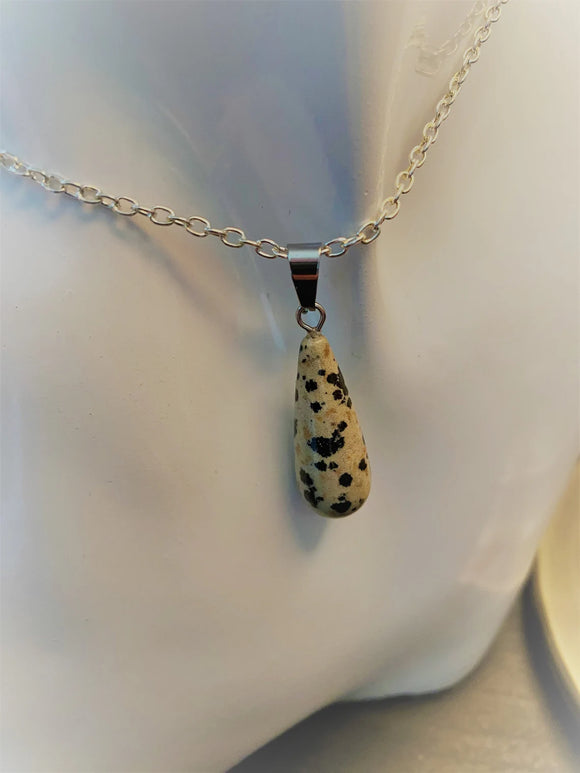 Natural Dalmatian Pendant and Necklace