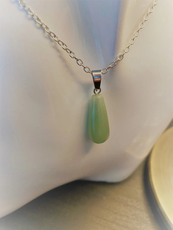 Green Aventurine Gemstone Pendant and Necklace