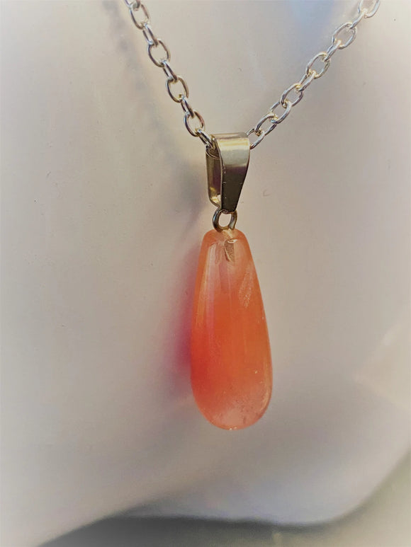 Natural Cherry Quartz Pendant and Necklace