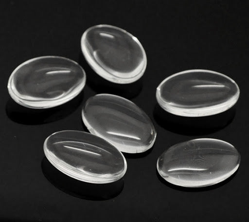 Clear Glass Oval Dome Cabochons for Settings