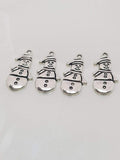 Silver Christmas Tree Charms and  Snowmen Charms