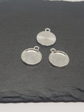 12mm Silver Plated Cabochon Settings,