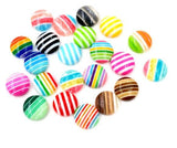 Stripe Cabochon Flatbacks - Size 12mm