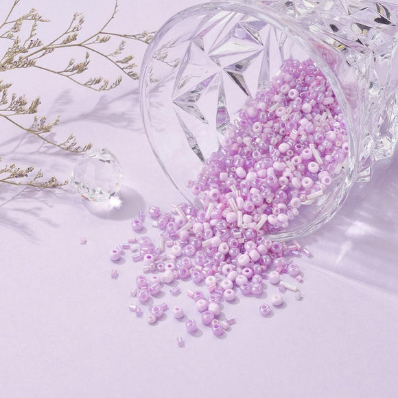 Mixed 2-4mm Pink/Lilac Glass Seed Bead Packs