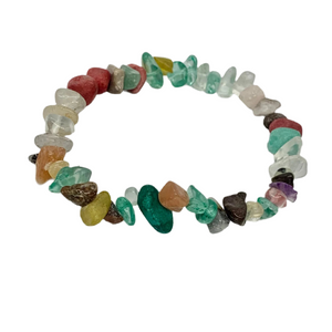 Genuine Gemstone and Crystal Chip Stretchy Bracelet - FREE UK POSTAGE