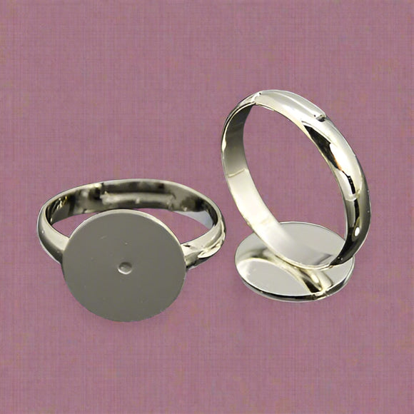 10mm and 12mm Silver Ring Pads