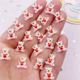 Resin Teddy Bear Love Heart Flatbacks