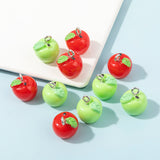 Red and Green Resin Apple Charms | UK Craft Store