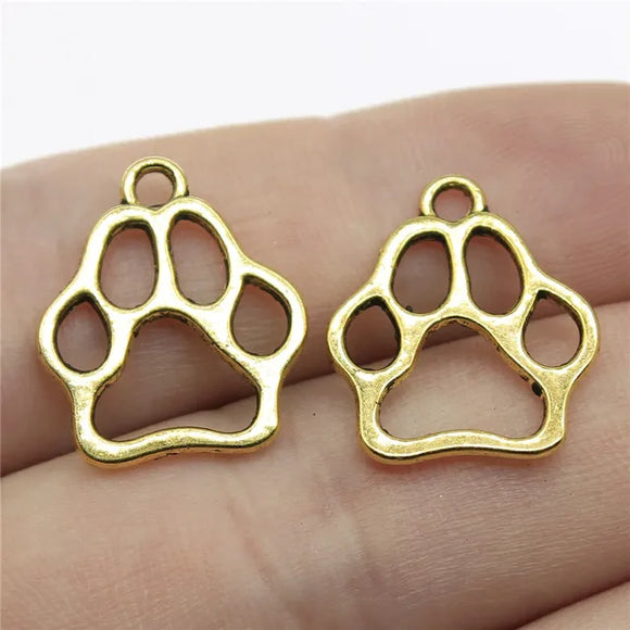 Large Pawprint Gold Charms