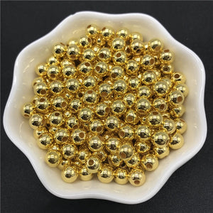 Acrylic 6mm Gold Spacer Beads