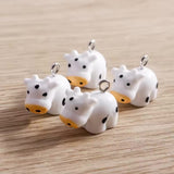Resin Cow Charms for Jewellery Making | Cute Kawaii Animal Pendants UK
