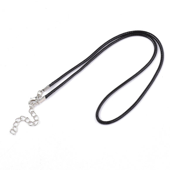 Black Wax Cord Necklaces